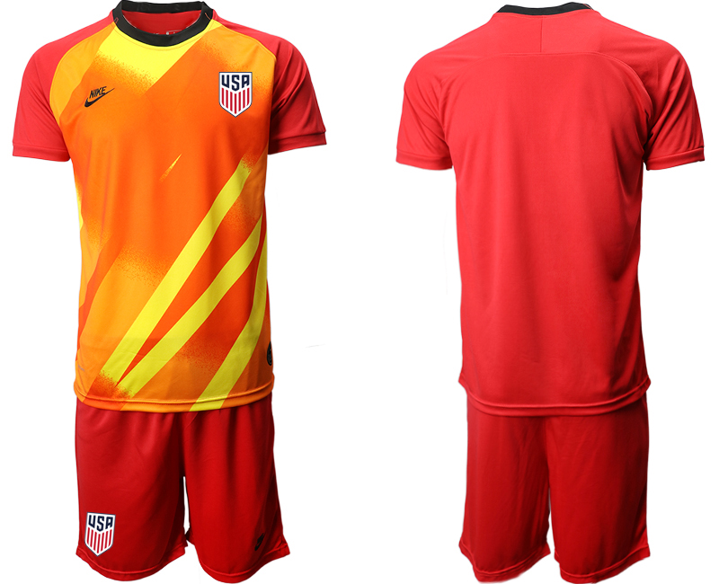 Men 2020-2021 Season National team United States goalkeeper red Soccer Jersey2->united states jersey->Soccer Country Jersey